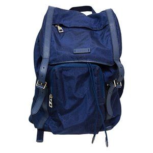 Gucci Large Blue Nylon GG Backpack Travel Backpack - 510336